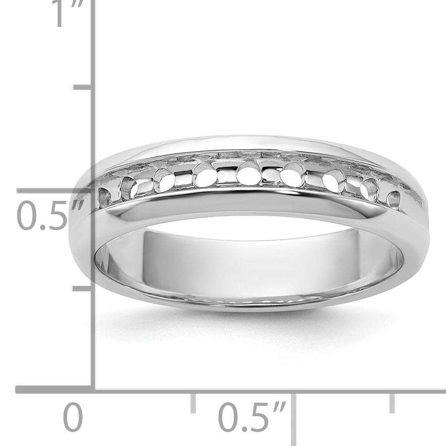 14k White Gold Polished Nine Stone Men's Ring Mounting, Mounting Only - Sophia Jewelers