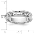 14k White Gold Polished Nine Stone Men's Ring Mounting, Mounting Only - Sophia Jewelers