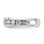 14k White Gold Men's Polished 9-Stone 1 Carat AA Quality Diamond Ring - Sophia Jewelers