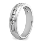 14k White Gold Men's Polished 9-Stone 1 Carat AA Quality Diamond Ring - Sophia Jewelers