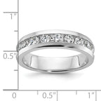 14k White Gold Men's Polished 9-Stone 1 Carat AA Quality Diamond Ring - Sophia Jewelers