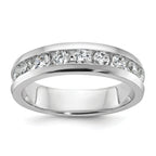 14k White Gold Men's Polished 9-Stone 1 Carat AA Quality Diamond Ring - Sophia Jewelers