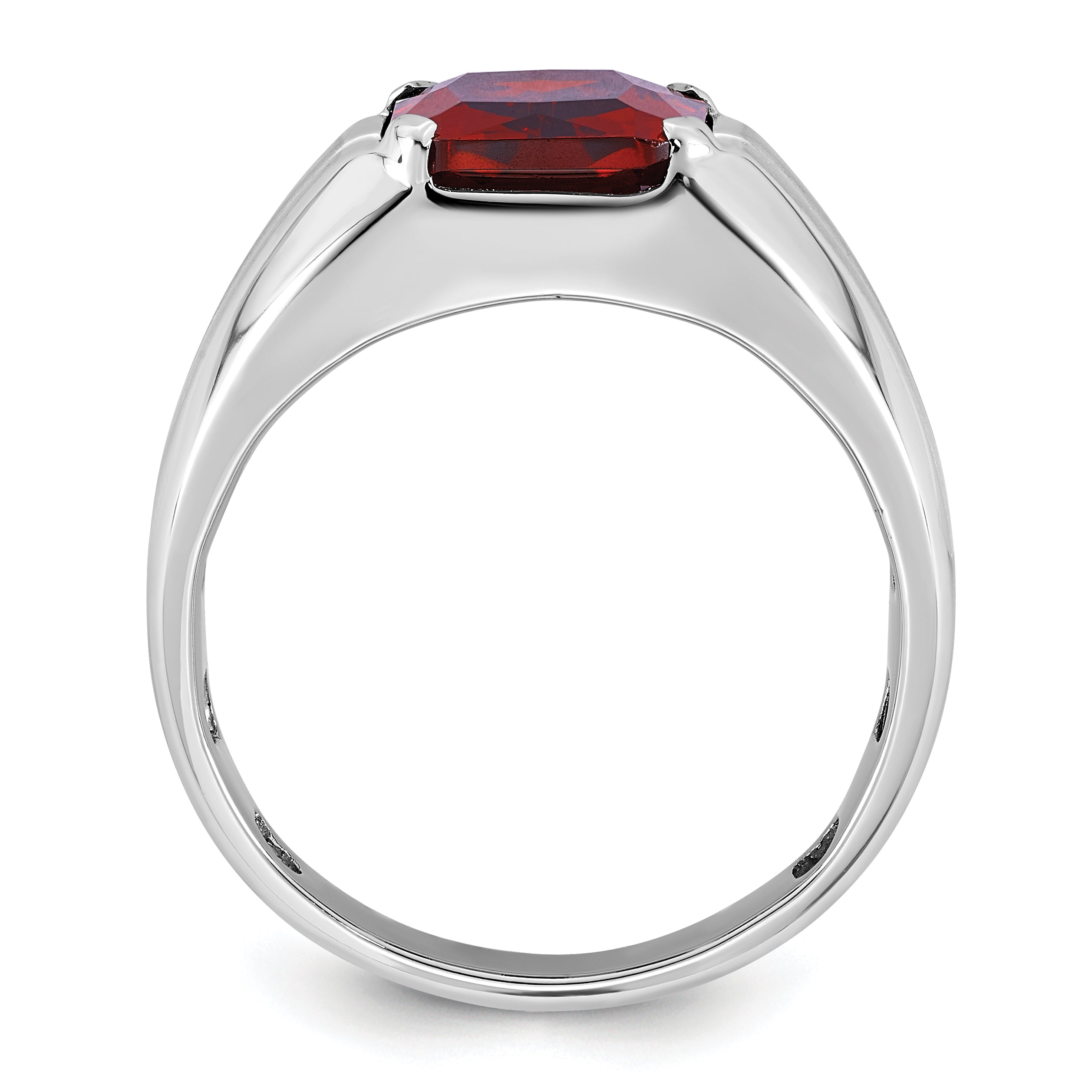 14k White Gold Mens Barrel Gemstone and Diamond Ring Mounting, Mounting Only Secondary image