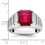14k White Gold Mens Barrel Gemstone and Diamond Ring Mounting, Mounting Only - Sophia Jewelers