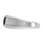 14k White Gold Men's Polished and Satin Onyx and .02 Carat AA Quality Diamond Ring - Sophia Jewelers