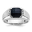 14k White Gold Men's Polished and Satin Onyx and .02 Carat AA Quality Diamond Ring - Sophia Jewelers