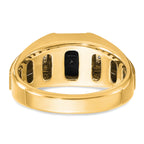 10k Men's Polished and Satin Onyx and .02 Carat A Quality Diamond Ring