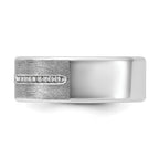 14k White Gold Mens Satin Sapphire/Diamond Ring Mounting, Mounting Only - Sophia Jewelers