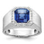 10k White Gold Men's Cr. Sapphire and Diamond Complete Ring