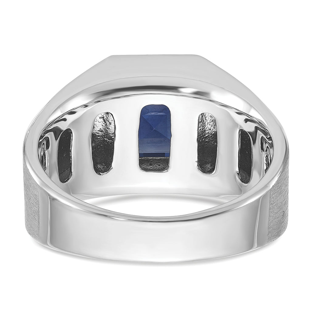 14k White Gold Mens Gemstone and Diamond Ring Mounting, Mounting Only - Sophia Jewelers