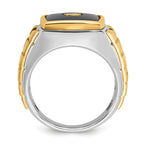 10k Two-tone Men's Onyx and Diamond Complete Ring