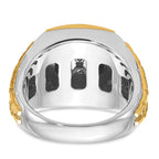 10k Two-tone Men's Onyx and Diamond Complete Ring