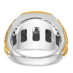 14k Two-tone Mens Cushion Onyx and Diamond Ring Mounting, Mounting Only - Sophia Jewelers