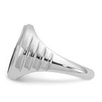 14k White Gold Mens Oval Onyx Complete Ring - Sophia Jewelers