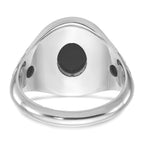 14k White Gold Mens Oval Gemstone Ring Mounting, Mounting Only - Sophia Jewelers