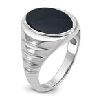 14k White Gold Mens Oval Gemstone Ring Mounting, Mounting Only - Sophia Jewelers