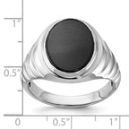 14k White Gold Mens Oval Gemstone Ring Mounting, Mounting Only - Sophia Jewelers