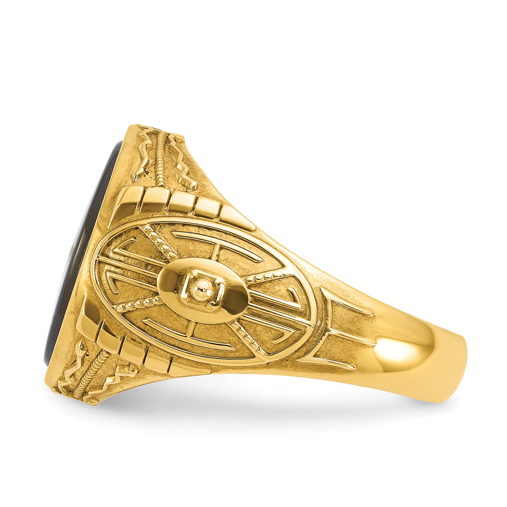 10k Men's Onyx and Diamond Complete Ring