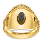 14k Mens Oval Gemstone and Diamond Ring Mounting, Mounting Only - Sophia Jewelers