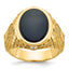 14k Mens Oval Onyx and 1/10 carat Diamond Complete Ring - Sophia Jewelers