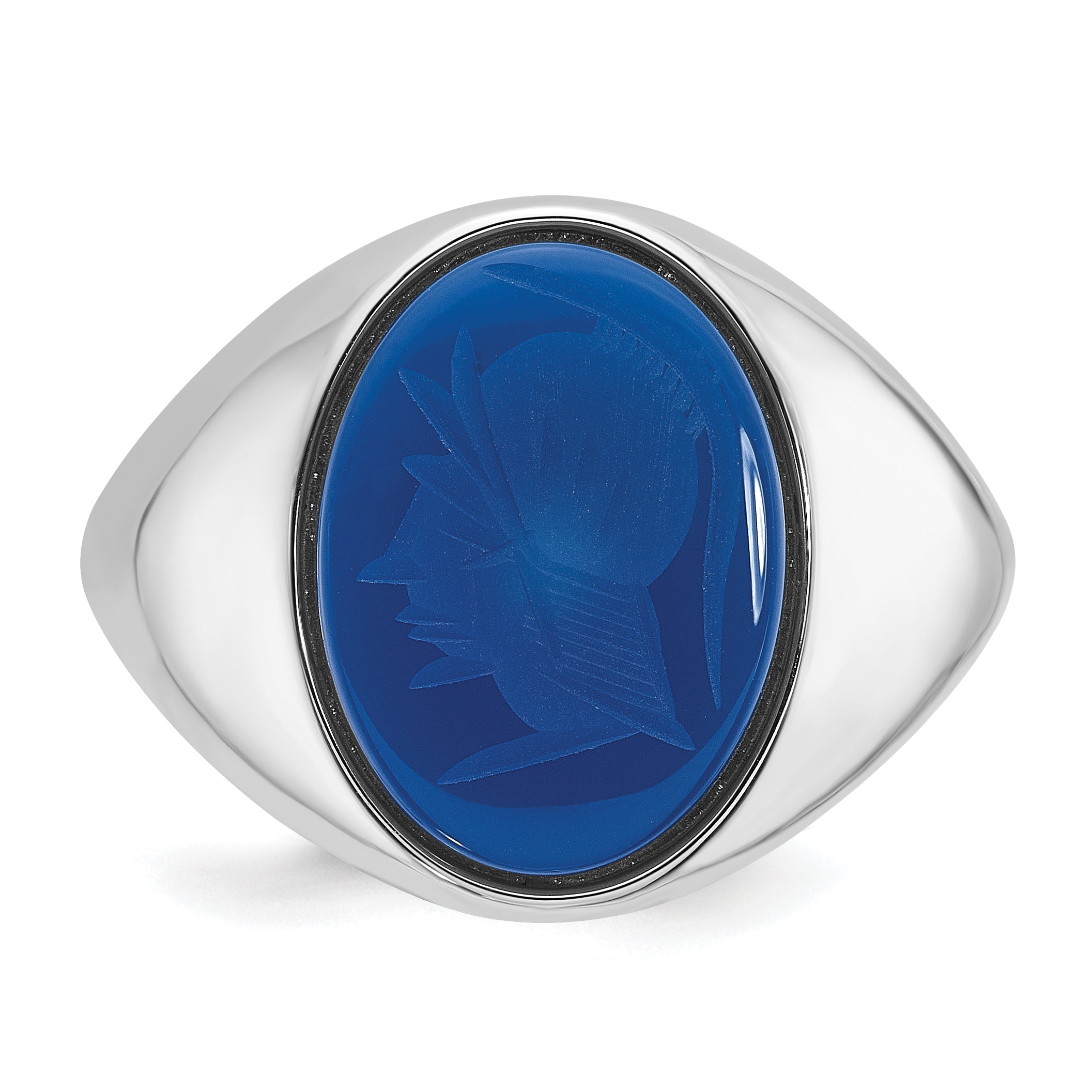 14k White Gold Mens Oval Gemstone Ring Mounting, Mounting Only - Sophia Jewelers