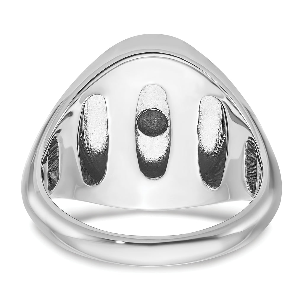 14k White Gold Mens Oval Gemstone Ring Mounting, Mounting Only - Sophia Jewelers