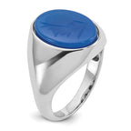 14k White Gold Mens Oval Gemstone Ring Mounting, Mounting Only - Sophia Jewelers