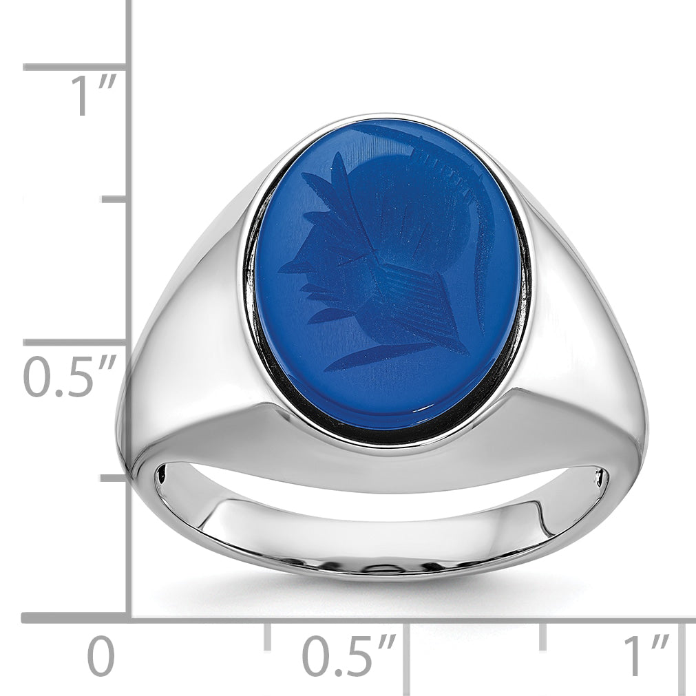 14k White Gold Mens Oval Gemstone Ring Mounting, Mounting Only - Sophia Jewelers