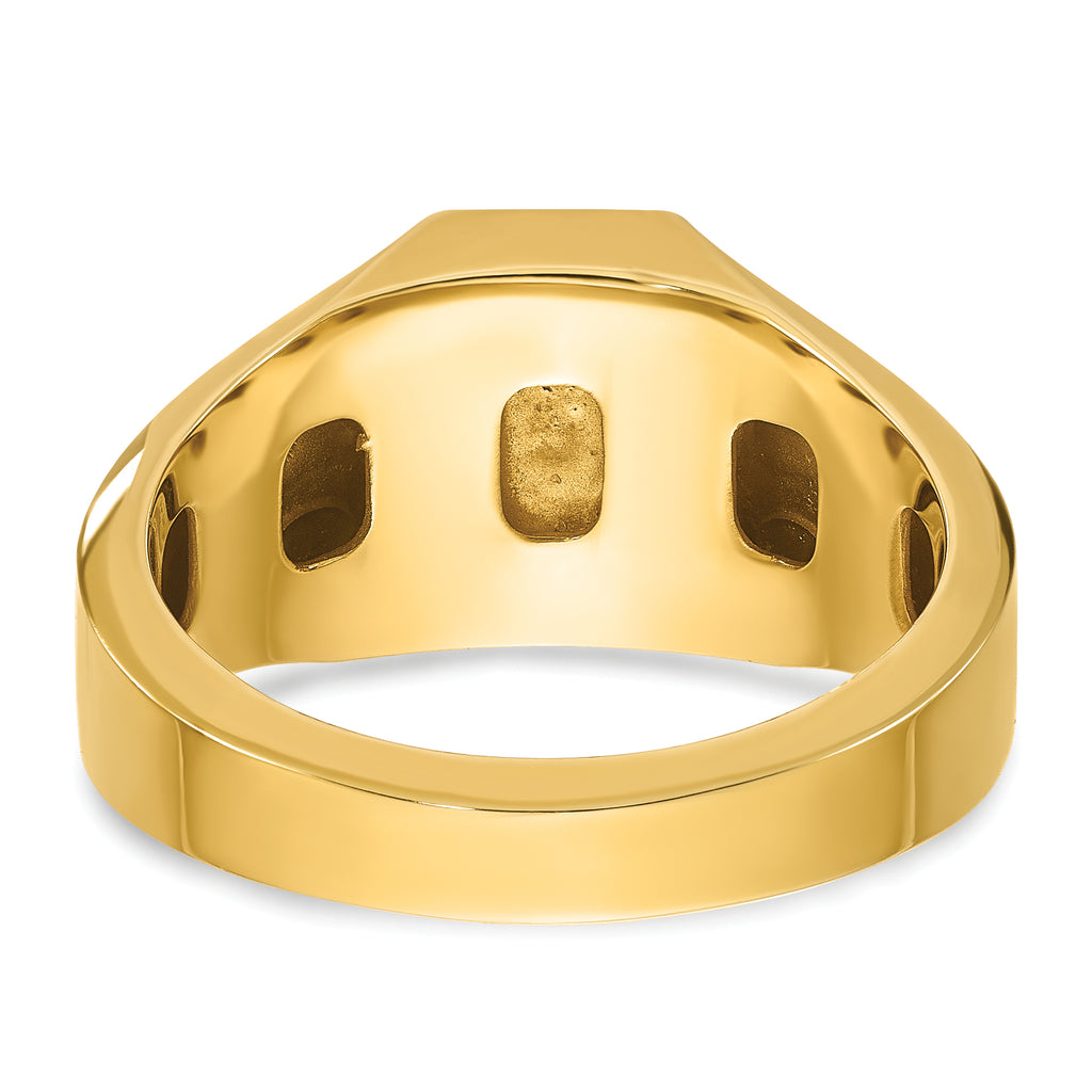14k Mens Octagon Ruby Doublet Stone Complete Ring - Sophia Jewelers