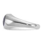10k White Gold Men's Sapphire Doublet Stone Complete Ring