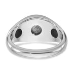 10k White Gold Men's Sapphire Doublet Stone Complete Ring