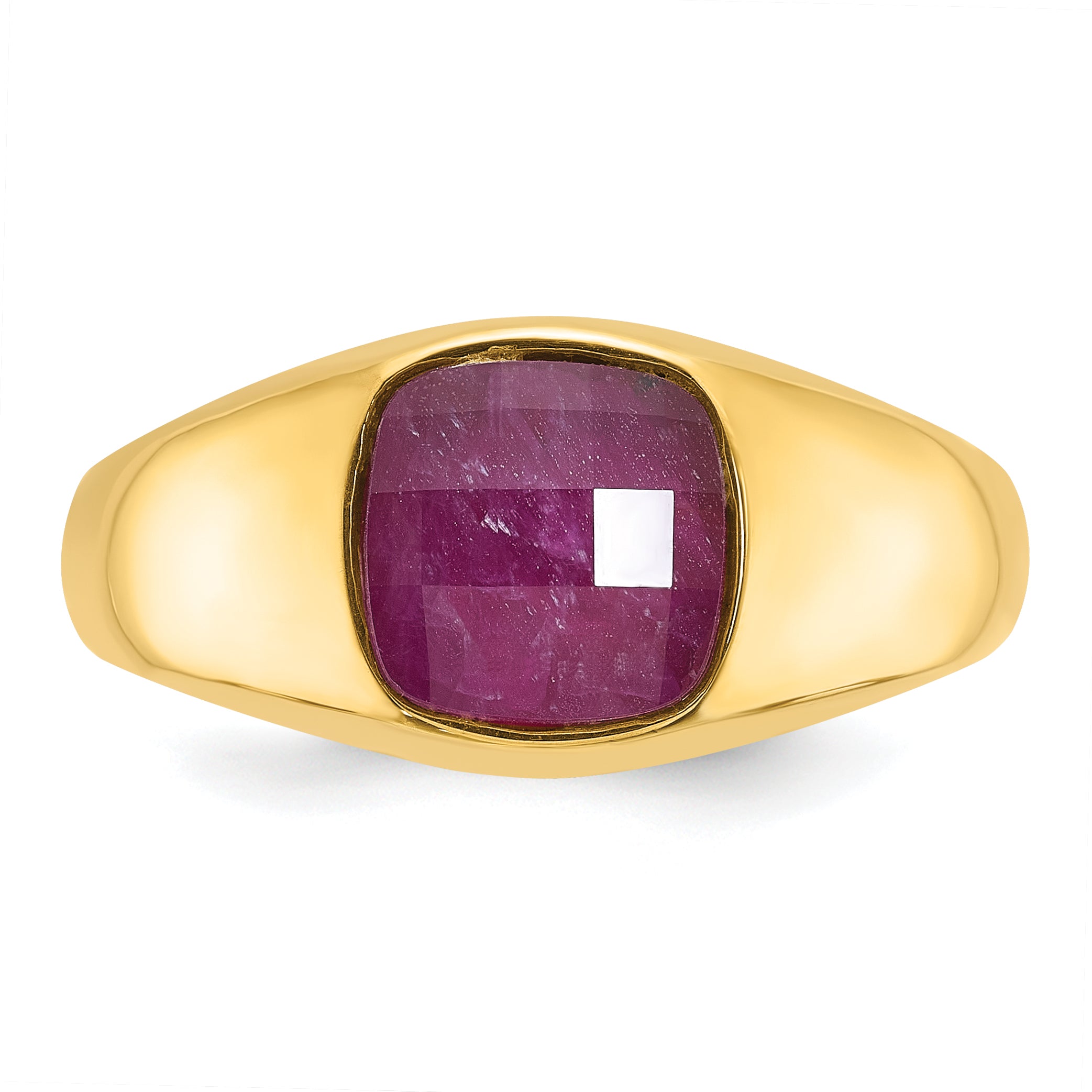 10k Men's Ruby Doublet Stone Complete Ring