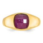 10k Men's Ruby Doublet Stone Complete Ring