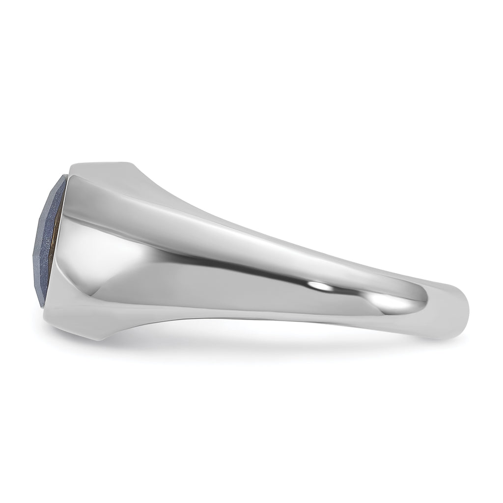 14k White Gold Mens Cushion Gemstone Ring Mounting, Mounting Only - Sophia Jewelers