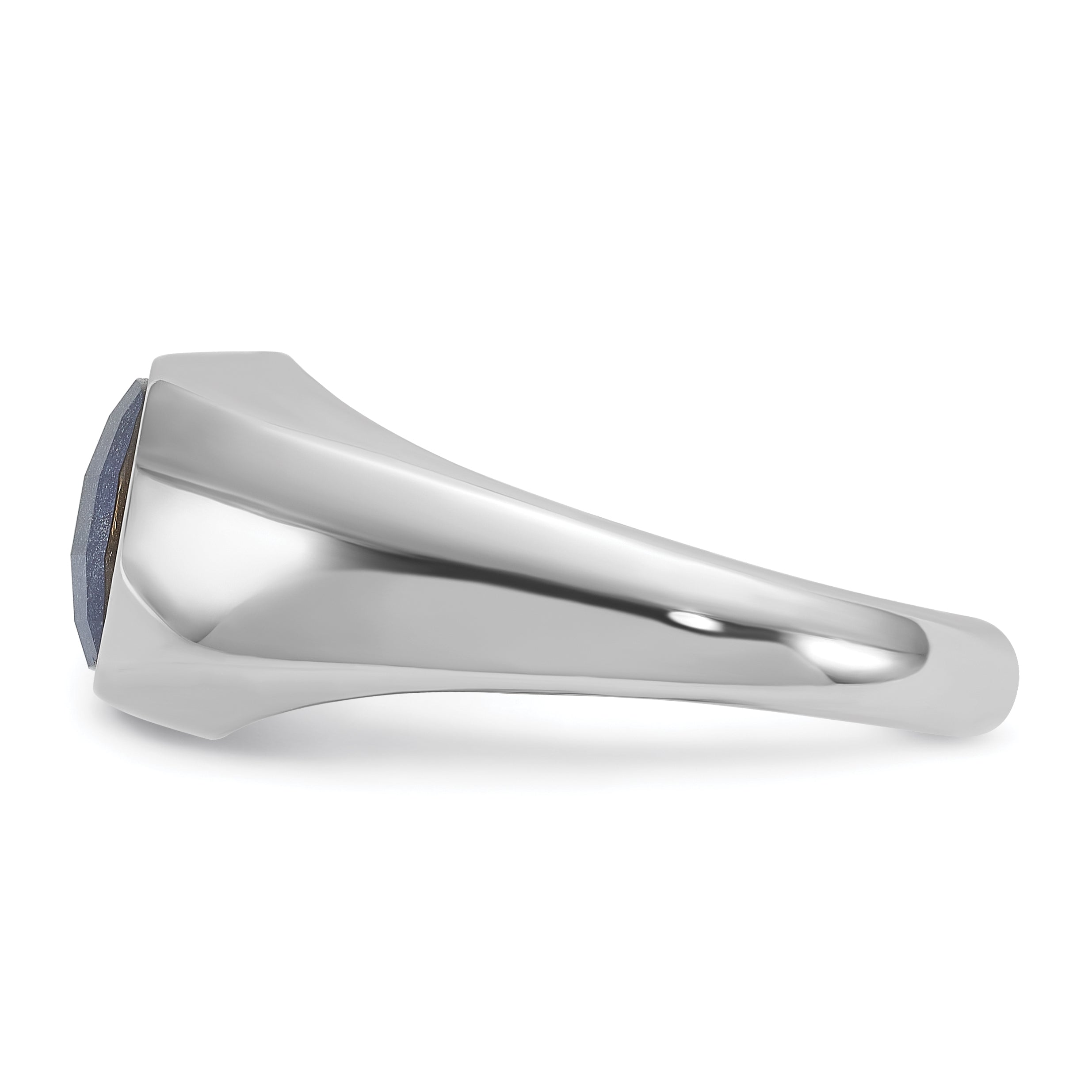 14k White Gold Mens Cushion Gemstone Ring Mounting, Mounting Only - Sophia Jewelers