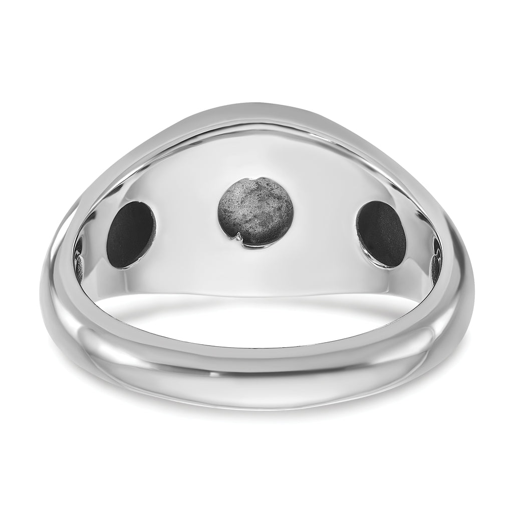 14k White Gold Mens Cushion Gemstone Ring Mounting, Mounting Only - Sophia Jewelers