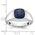 14k White Gold Mens Cushion Gemstone Ring Mounting, Mounting Only - Sophia Jewelers