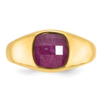 14k Mens Cushion Gemstone Ring Mounting, Mounting Only - Sophia Jewelers