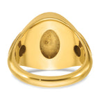 14k Two-tone Mens Oval Gemstone Ring Mounting, Mounting Only - Sophia Jewelers