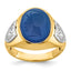 14k Two-tone Mens Oval Gemstone Ring Mounting, Mounting Only - Sophia Jewelers