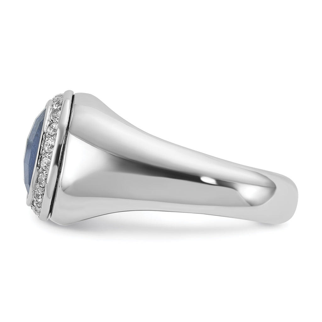 10kw Men's Sapphire Doublet Stone and Diamond Complete Ring
