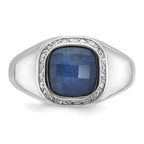 10kw Men's Sapphire Doublet Stone and Diamond Complete Ring