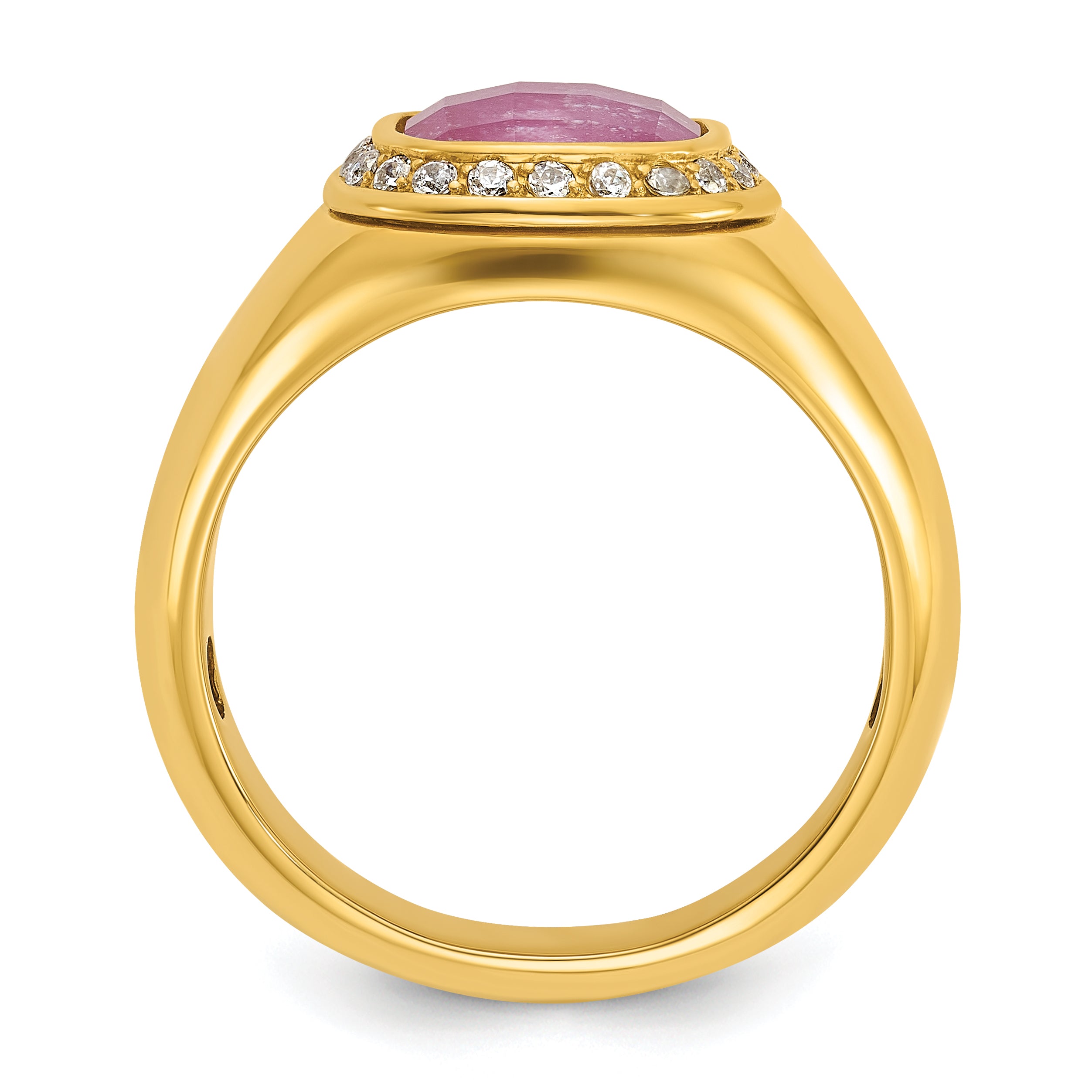 10k Men's Ruby Doublet Stone and Diamond Complete Ring