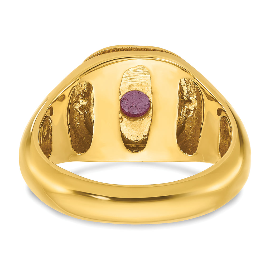 10k Men's Ruby Doublet Stone and Diamond Complete Ring