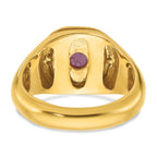 10k Men's Ruby Doublet Stone and Diamond Complete Ring