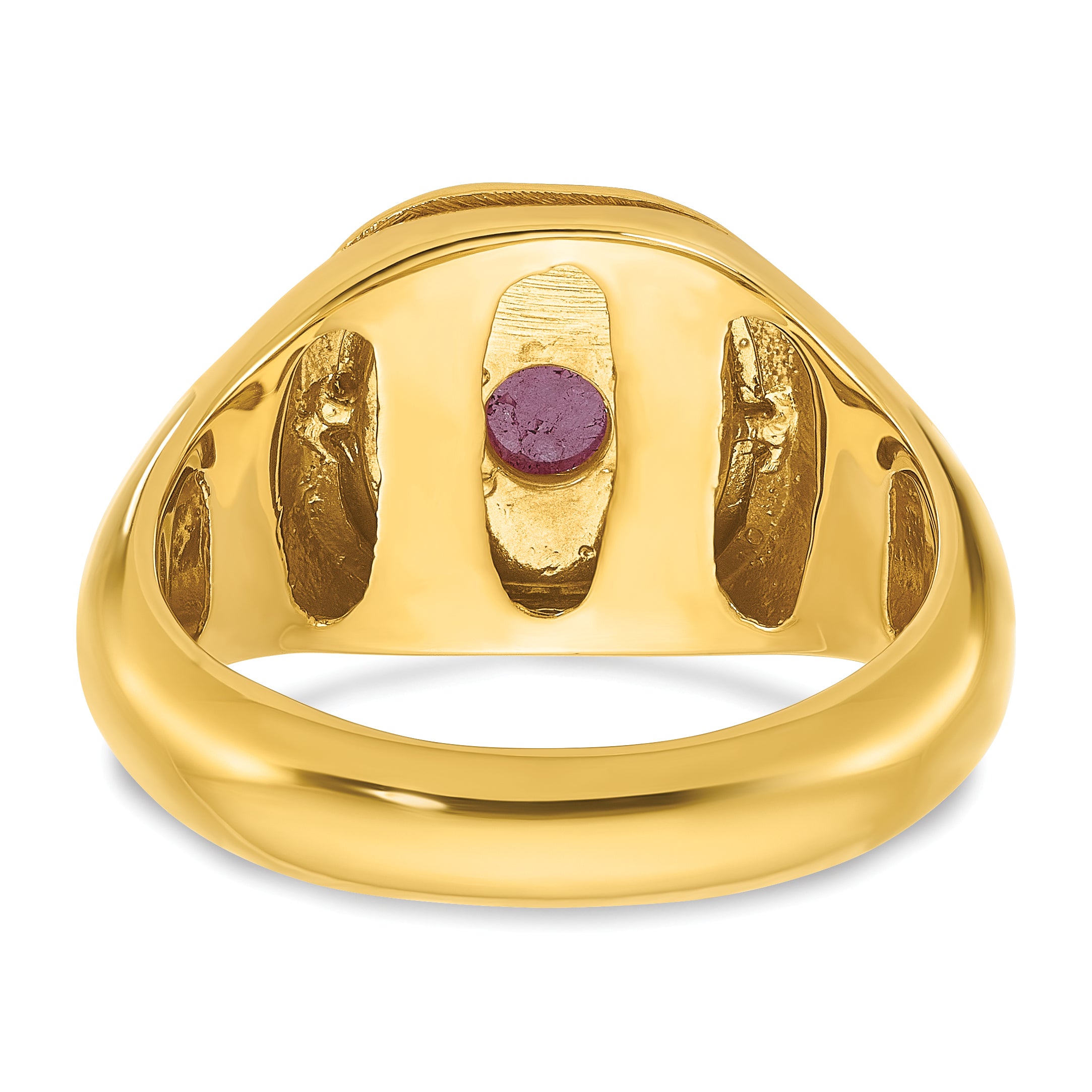 10k Men's Ruby Doublet Stone and Diamond Complete Ring