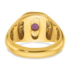 14k Mens Polished Cushion Gemstone and Diamond Ring Mounting, Mounting Only - Sophia Jewelers