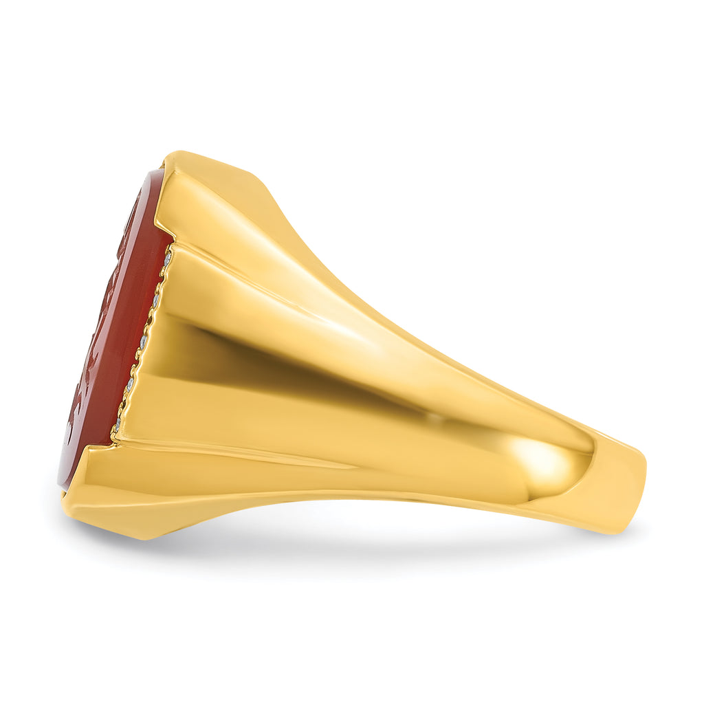 14k Mens Cushion Gemstone and Diamond Ring Mounting, Mounting Only - Sophia Jewelers