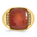 14k Mens Cushion Gemstone and Diamond Ring Mounting, Mounting Only - Sophia Jewelers