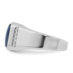 14k White Gold Mens Octagon Gemstone and Diamond Ring Mounting, Mounting Only - Sophia Jewelers